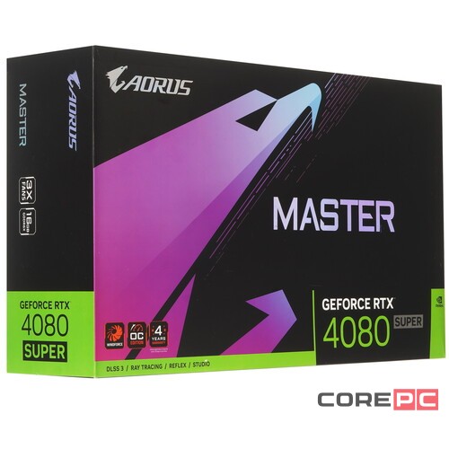 Видеокарта Gigabyte (GV-N408SAORUS M-16GD) GeForce RTX 4080 SUPER 16GB AORUS MASTER