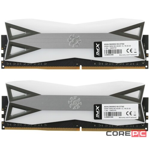 Оперативная память 16 Gb 3600 MHz ADATA XPG SPECTRIX D60 RGB Black (AX4U36008G18I-DT60)