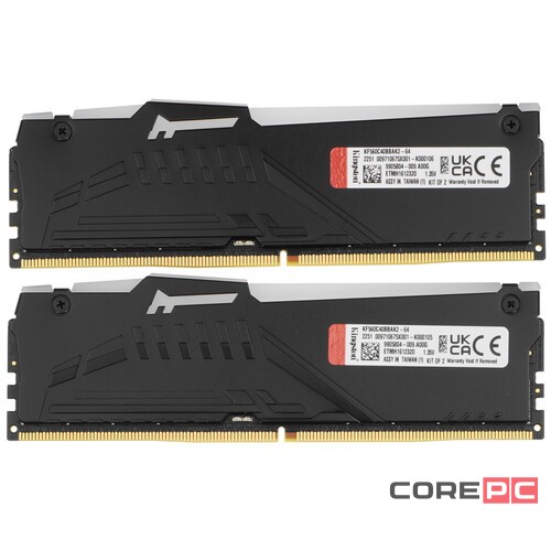 Оперативная память 64 Gb 6000 MHz Kingston FURY Beast RGB XMP (KF560C40BBAK2-64)