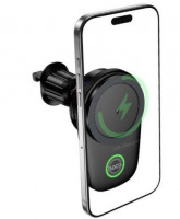 Держатель в автомобиль в воздуховод c беспроводной зарядкой Hoco HW36 15W черный