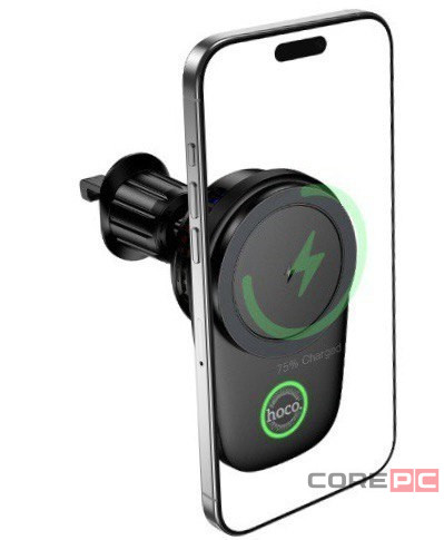 Держатель в автомобиль в воздуховод c беспроводной зарядкой Hoco HW36 15W черный