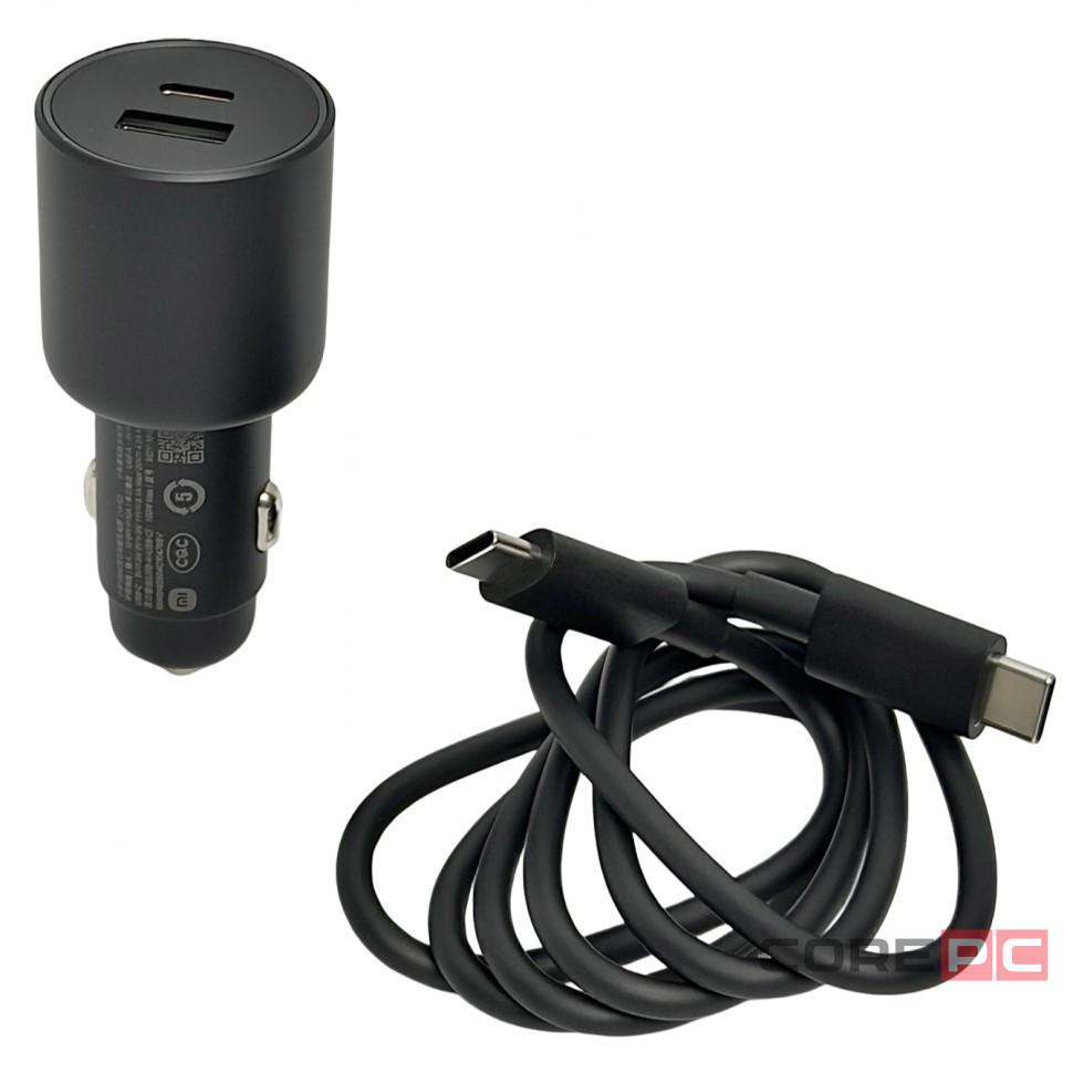Автомобильное зар. устр. Xiaomi Car Charger 100W 1USB/1C с кабелем T-C на T-C MDY-16-ER черное
