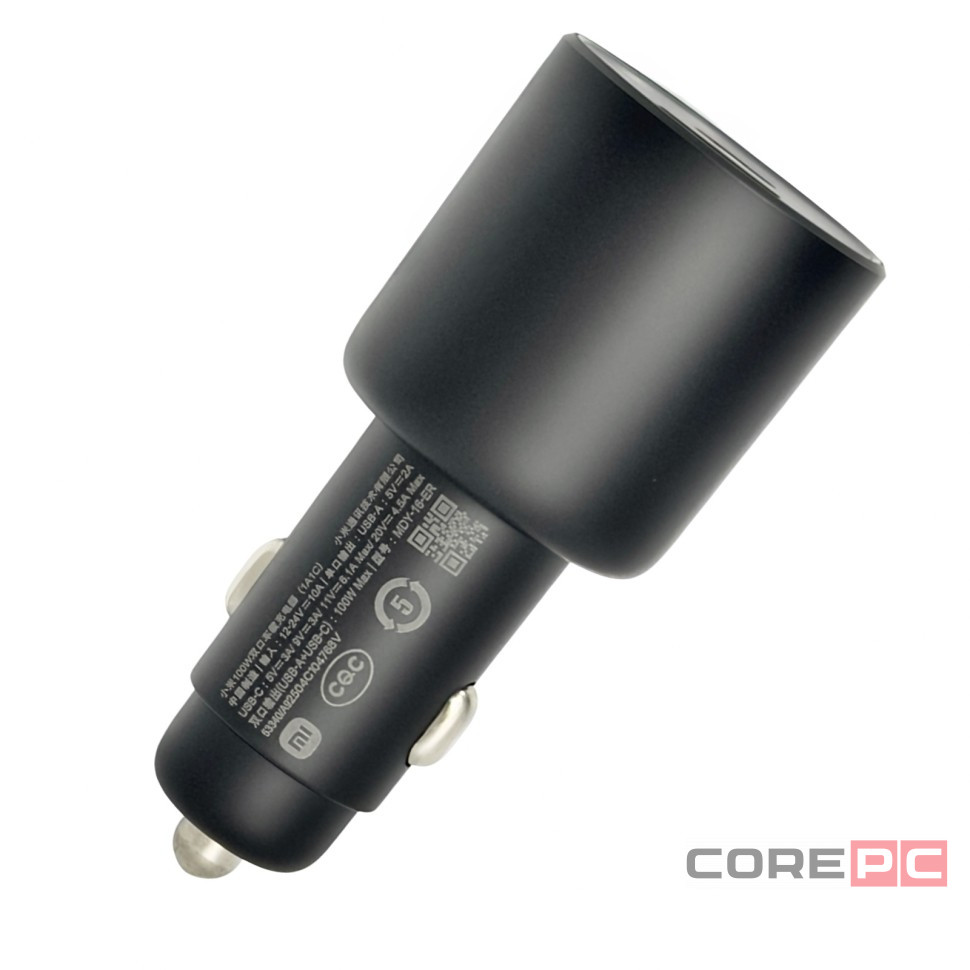 Автомобильное зар. устр. Xiaomi Car Charger 100W 1USB/1C с кабелем T-C на T-C MDY-16-ER черное