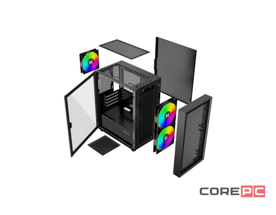 Компьютерный корпус XASTRA A305M 3ARGB Black (A305M-2FC14A-1FC12A-D)