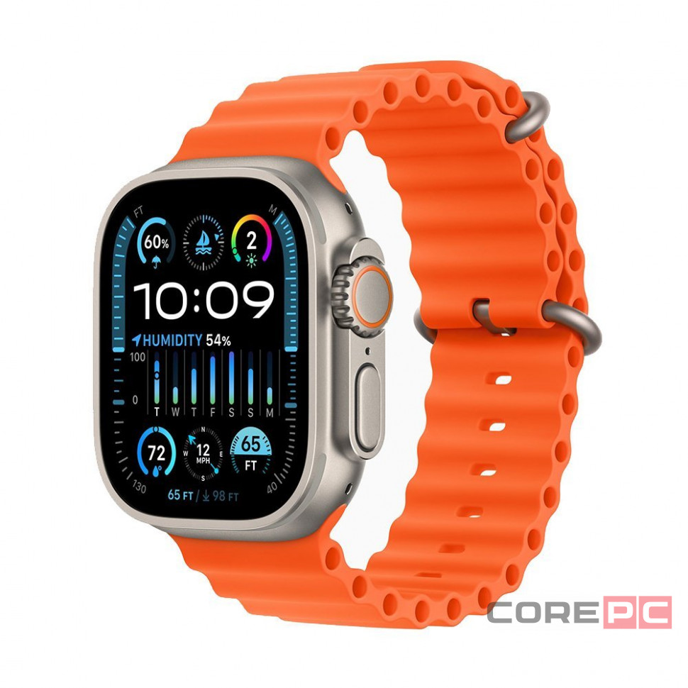 Apple Watch Ultra 2 49 mm Titanium Case Orange Ocean Band (One Size)