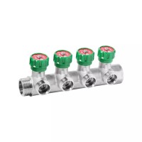 Коллектор VIEIR латунный с регулирующими вентилями 1quot;x3/4quot;- 4 вых. VR526-4