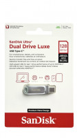 3.1 USB флеш накопитель SanDisk 128GB Ultra Dual Drive Luxe Type-c (SDDDC4-128G-G46) серебристый