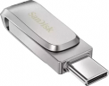 3.1 USB флеш накопитель SanDisk 128GB Ultra Dual Drive Luxe Type-c (SDDDC4-128G-G46) серебристый