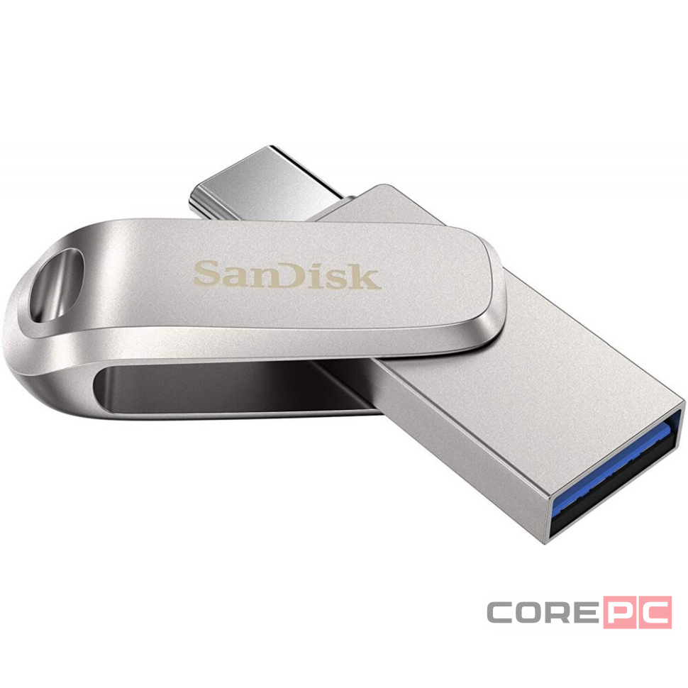 3.1 USB флеш накопитель SanDisk 128GB Ultra Dual Drive Luxe Type-c (SDDDC4-128G-G46) серебристый