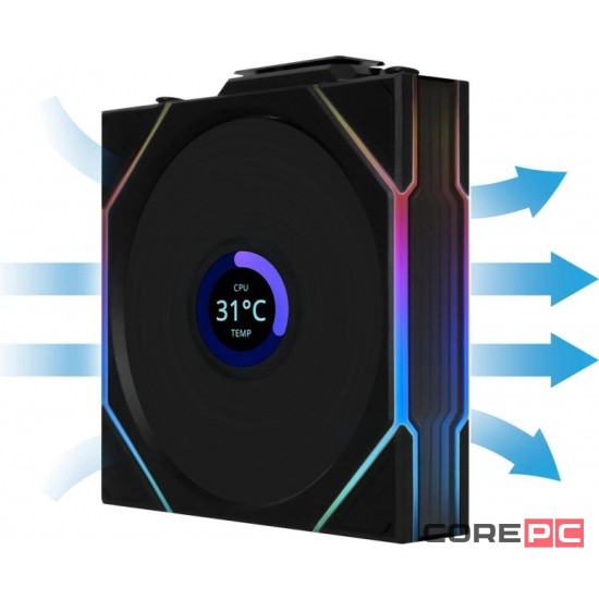 Комплект вентиляторов для корпуса Lian Li UNI FAN TL WIRELESS LCD 120 12TLLCD1W3B ARGB Black (G99.12TLLCD1W3B.R0)