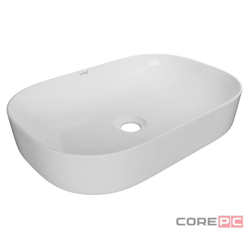 Раковина накладная на столешницу WAVE WAVE 552549, фарфор, овальная, белый