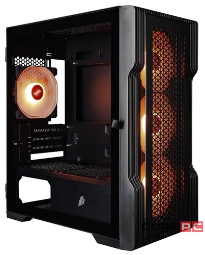 Компьютерный корпус 1STPLAYER TRILOBITE T3 Black TG LED fans (T3-BK-4F1)