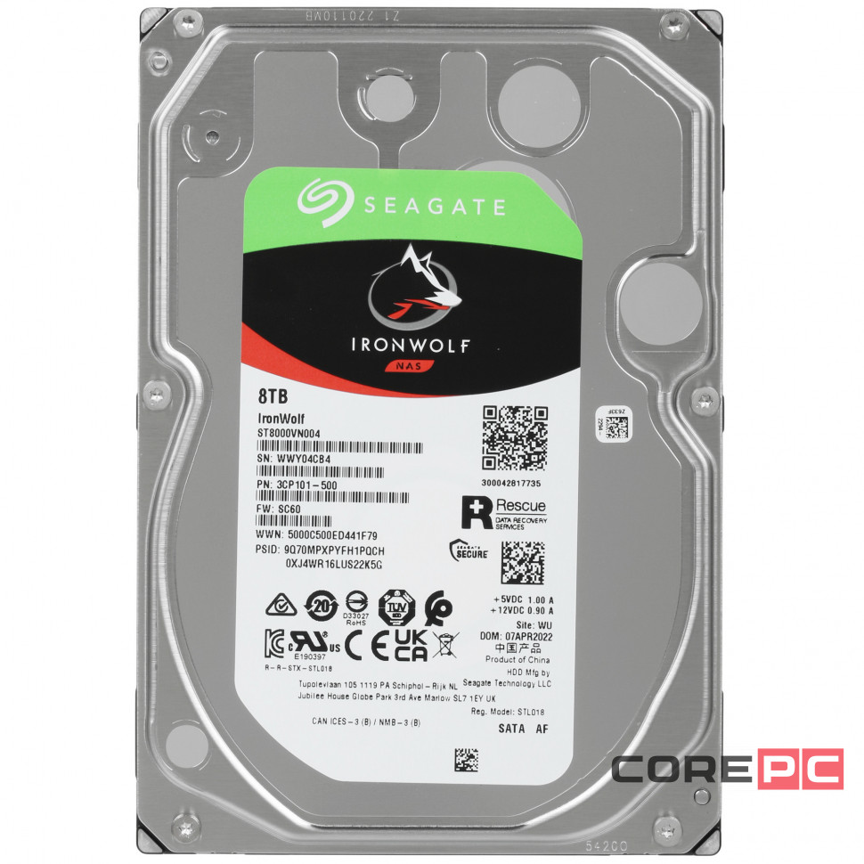 Жесткий диск Seagate 8000 Gb IRONWOLF NAS (ST8000VN004)