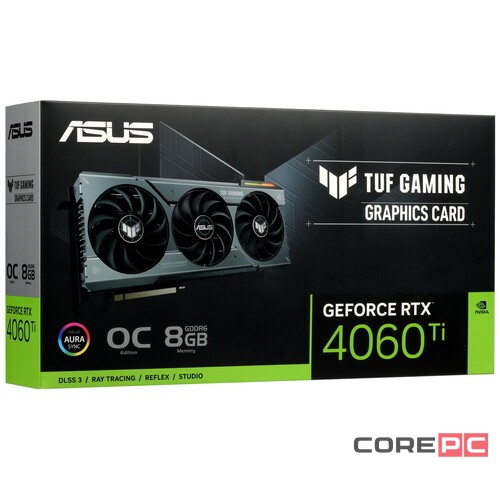 Видеокарта ASUS (TUF-RTX4060TI-O8G-GAMING) GeForce RTX 4060 TI 8GB TUF GAMING OC 90YV0J50-M0NA00