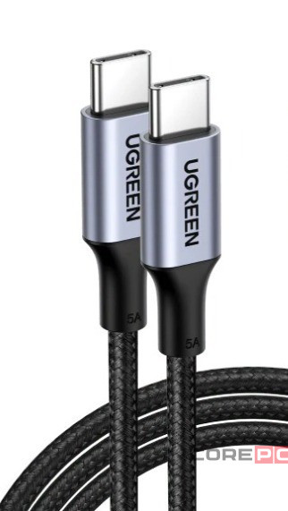 Usb Кабель-зарядка Type-C на Type-C Ugreen US316 5A 100W 3м серо-черный