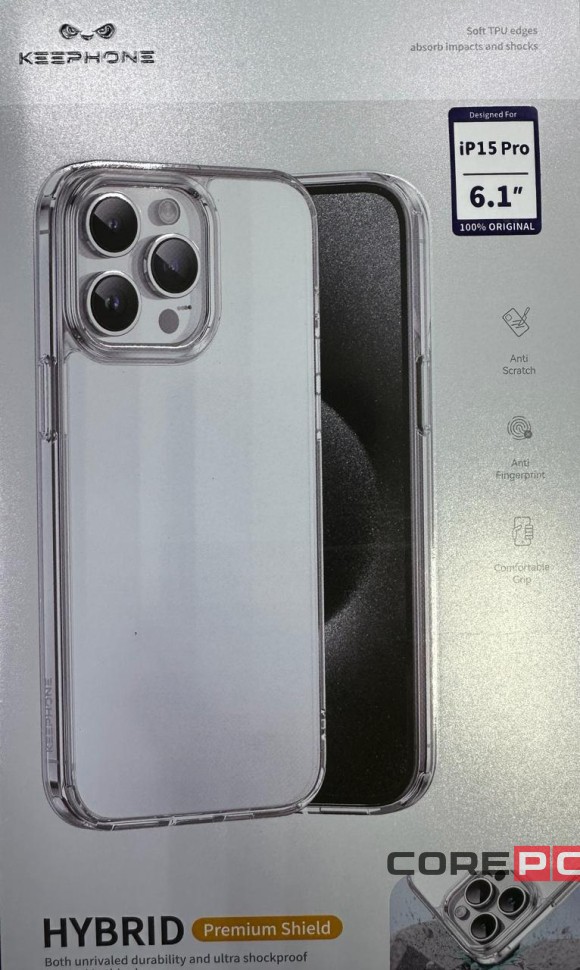 Накладка для i-Phone 15 Pro Keephone Hybrid Clear Case прозрачный