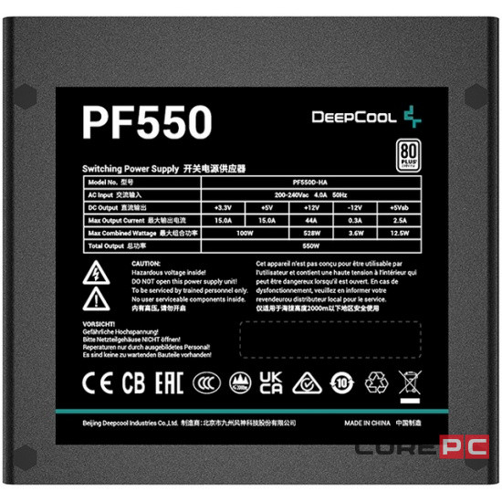 Блок питания Deepcool 550W PF550 (R-PF550D-HA0B-WDEU)