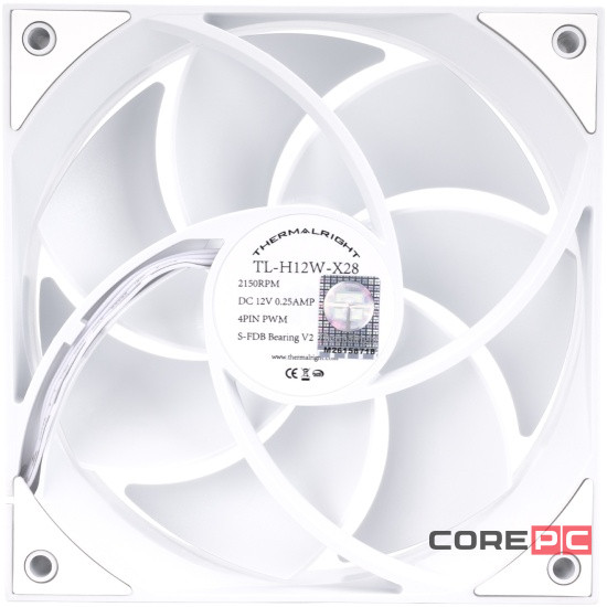 Вентилятор для корпуса Thermalright TL-H12W-X28 White (TRTLH12WX28)