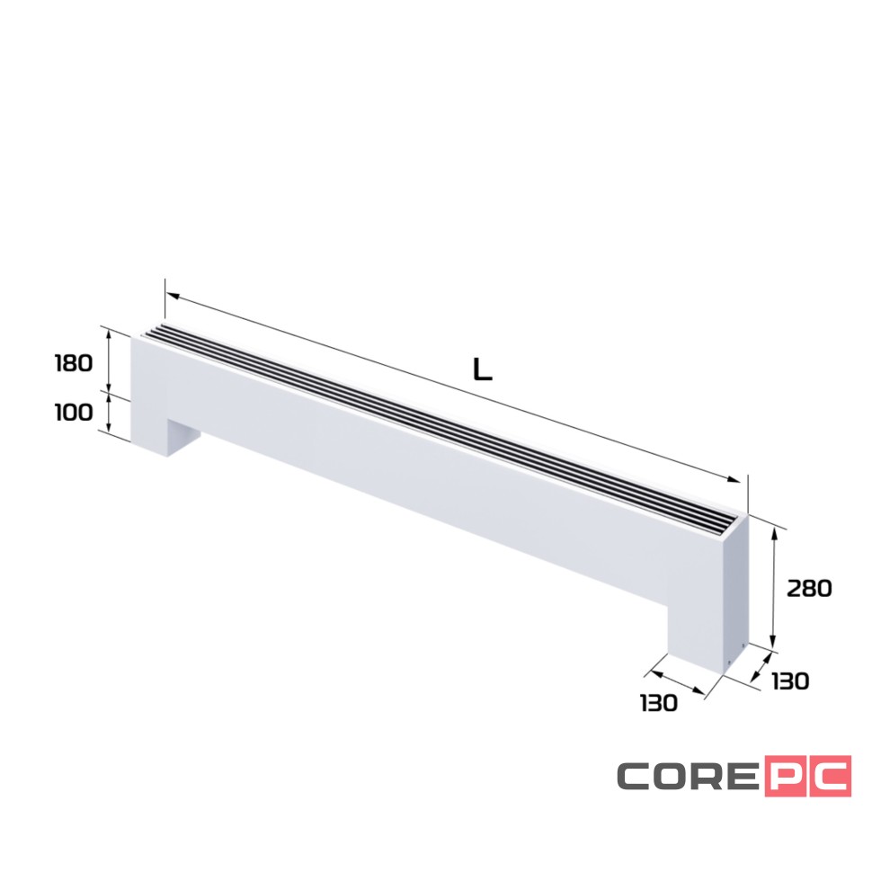Конвектор напольный Royal Thermo STEP-180/130/1200-3-N-WT-LG-NA