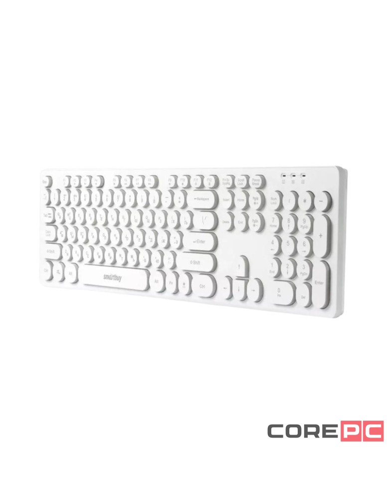 Клавиатура проводная Smartbuy ONE 328 USB/104+12 клавиш/Подсветка LED/1.5м, (SBK-328U-W) белая