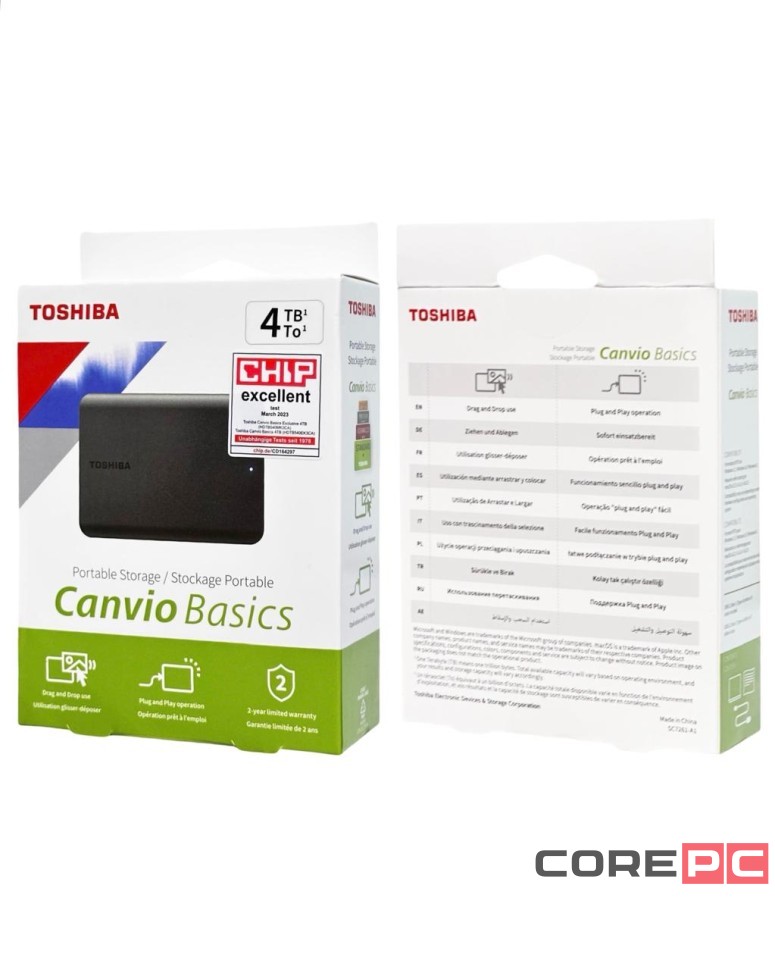 Внешний HDD Toshiba Canvio Basics New 4TB (HDTB440EK3CA) черный