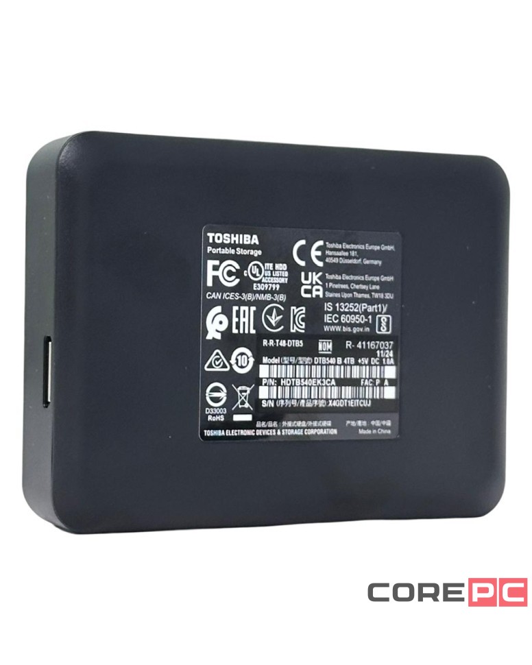 Внешний HDD Toshiba Canvio Basics New 4TB (HDTB440EK3CA) черный