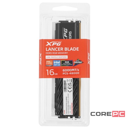 Оперативная память 16 Gb 6000 MHz ADATA XPG LANCER Blade RGB (AX5U6000C3016G-SLABRBK)