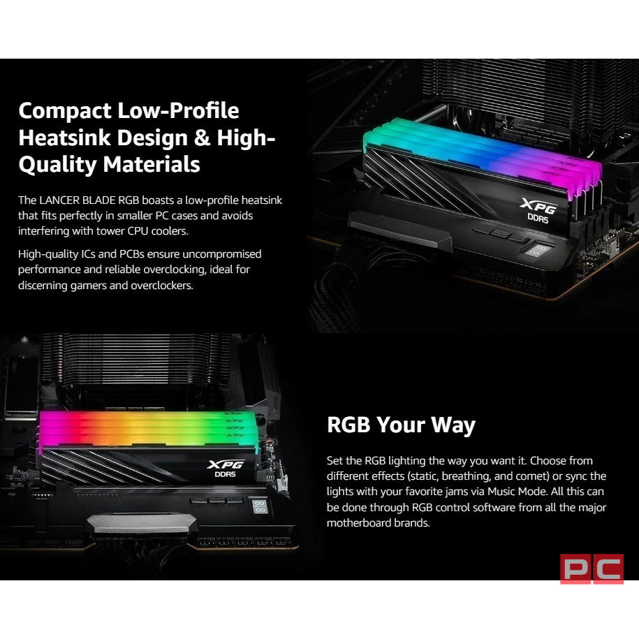 Оперативная память 16 Gb 6000 MHz ADATA XPG LANCER Blade RGB (AX5U6000C3016G-SLABRBK)