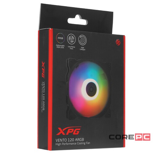 Вентилятор для корпуса ADATA XPG VENTO 120 ARGB Black VENTO120ARGB-BKCWW