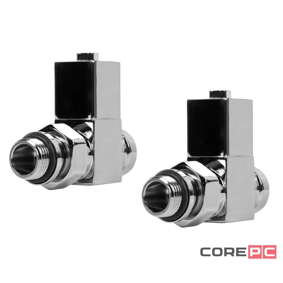 Набор дизайн-вентилей CUBE, прямой (хром) 1/2quot;