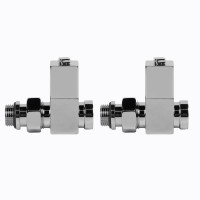 Набор дизайн-вентилей CUBE, прямой (хром) 1/2quot;