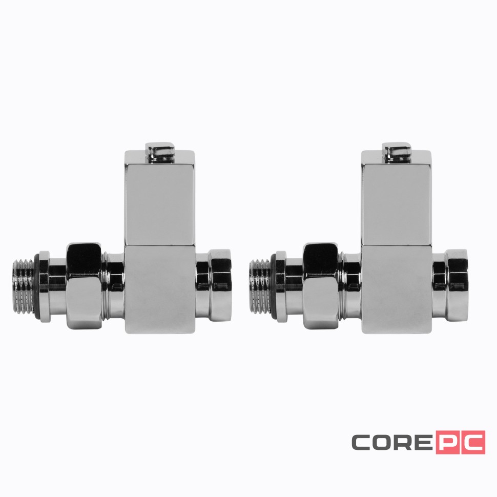 Набор дизайн-вентилей CUBE, прямой (хром) 1/2quot;