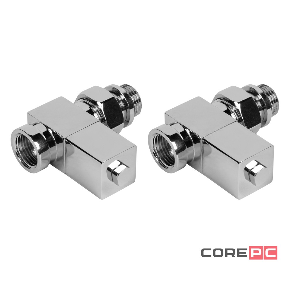 Набор дизайн-вентилей CUBE, прямой (хром) 1/2quot;