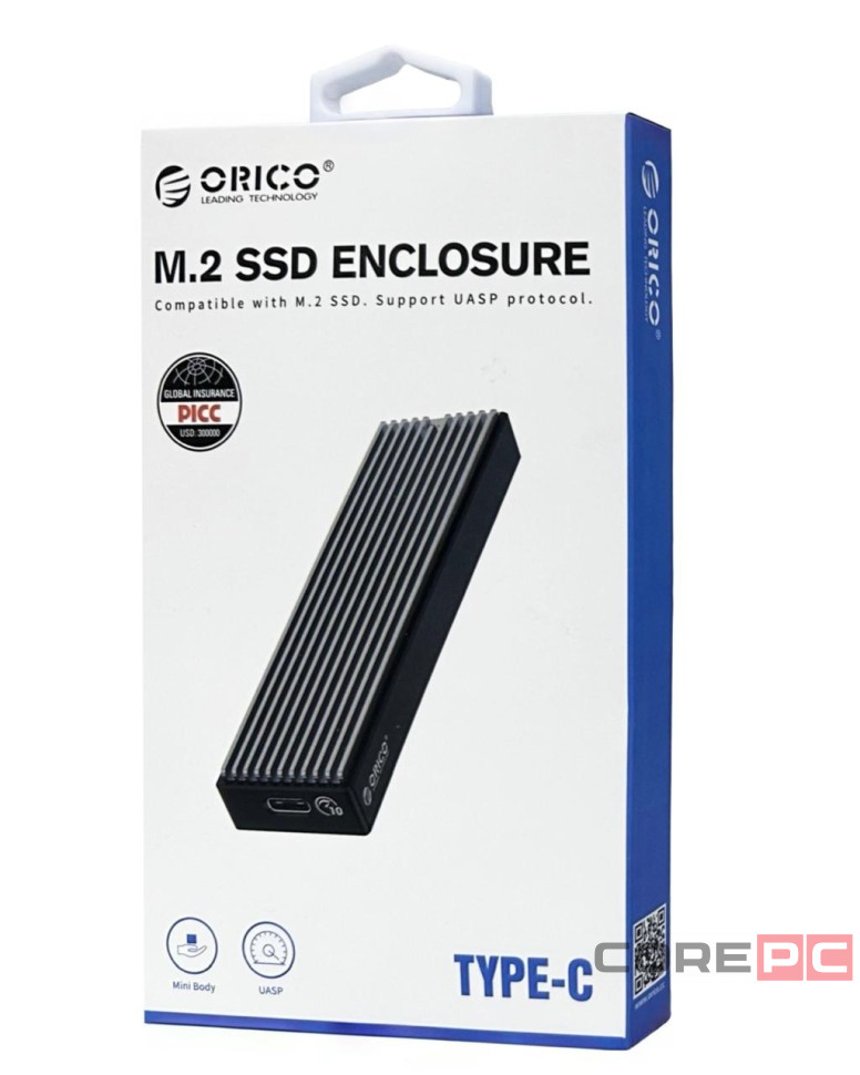 Внешний корпус для SSD M2 Orico M2PV-C3 серый