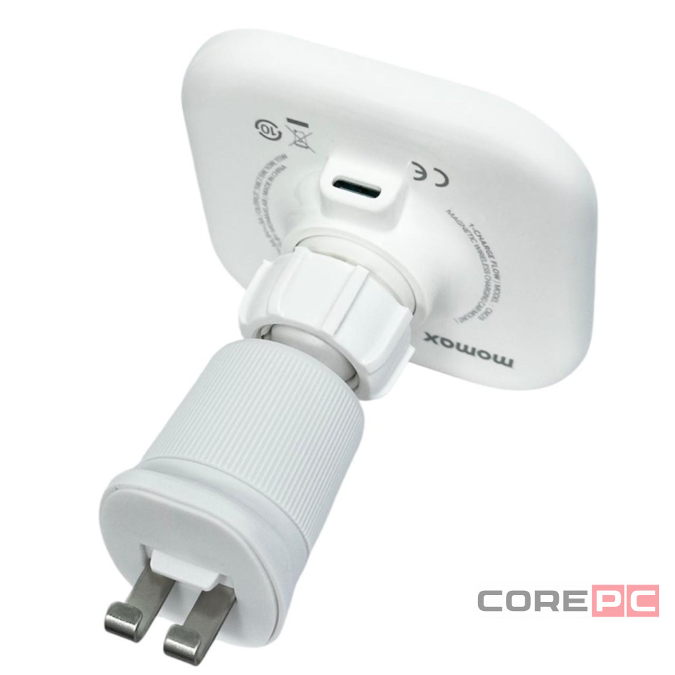 Держатель магнитный c Magsafe Momax 1-Charge Flow 15W CM29W белый