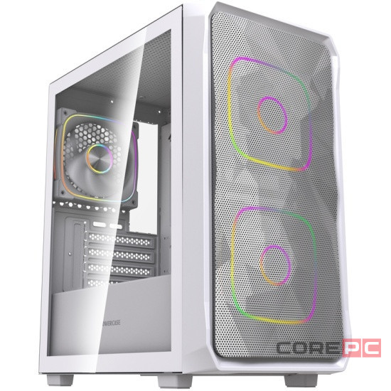 Компьютерный корпус Powercase Mistral SM06 TG ARGB White (CMMSM06W-A3)
