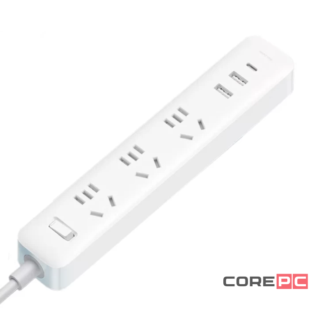 Сетевой удлинитель Xiaomi Mi Power Strip 3 Sockets/2 USB Potrs/1 USB-C 20W 2A1C (XMCXB05QMN) белый