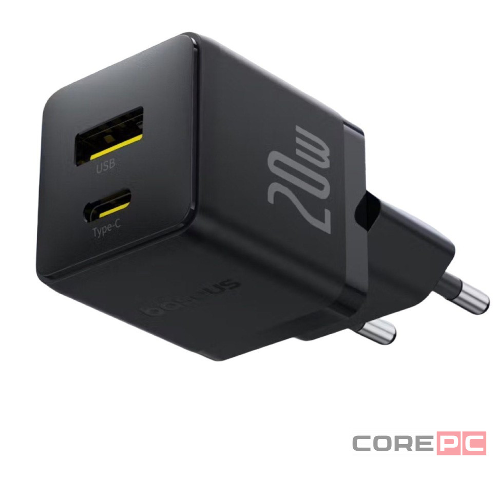 Сетевое зар. устр. Baseus Palm Fast Charger 1USB/1C 20W (P10111608113-00) черное