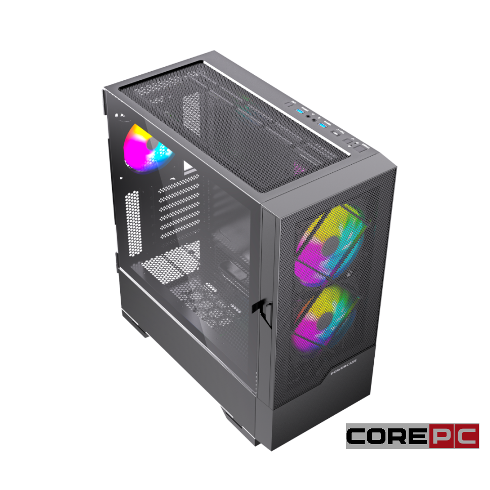 Компьютерный корпус Powercase LUMINOUS TG Black (CLB-L0)
