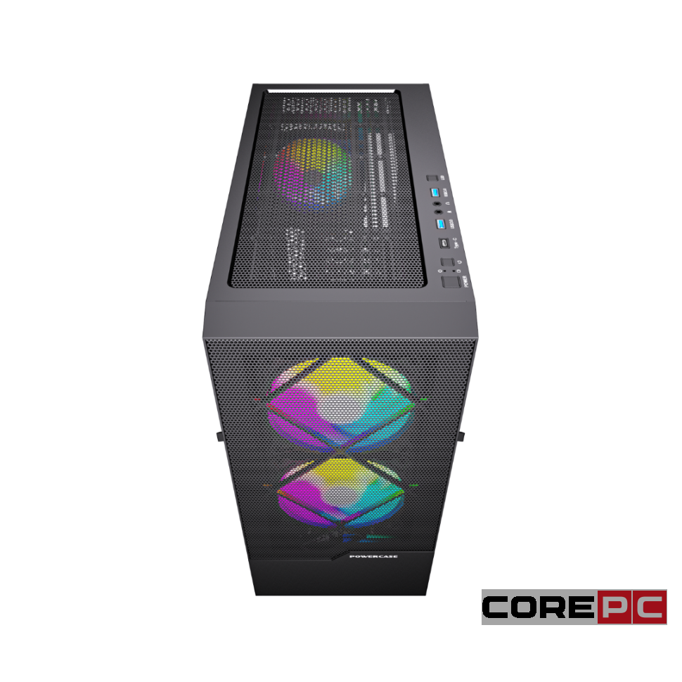 Компьютерный корпус Powercase LUMINOUS TG Black (CLB-L0)