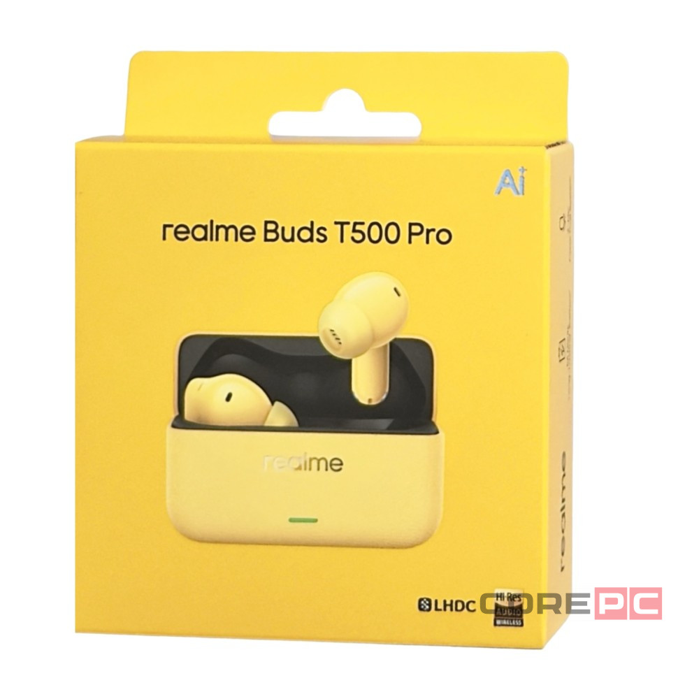 Беспроводные наушники TWS Realme Buds T500 Pro желтые