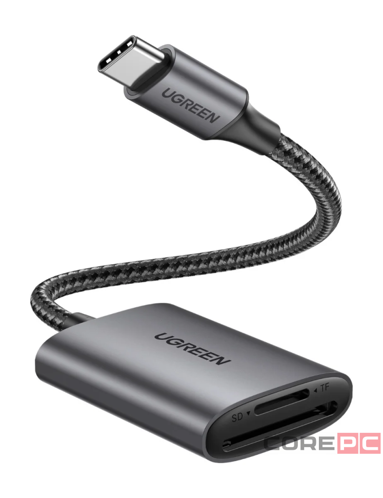 Картридер Ugreen CM401/USB-C серый
