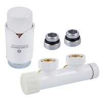 Комплект подключения SCHLOSSER DUO-PLEX 3/4xM22x1,5 Угловой, левый, белый + BRILLANT M30*1,5 + 2 Нип