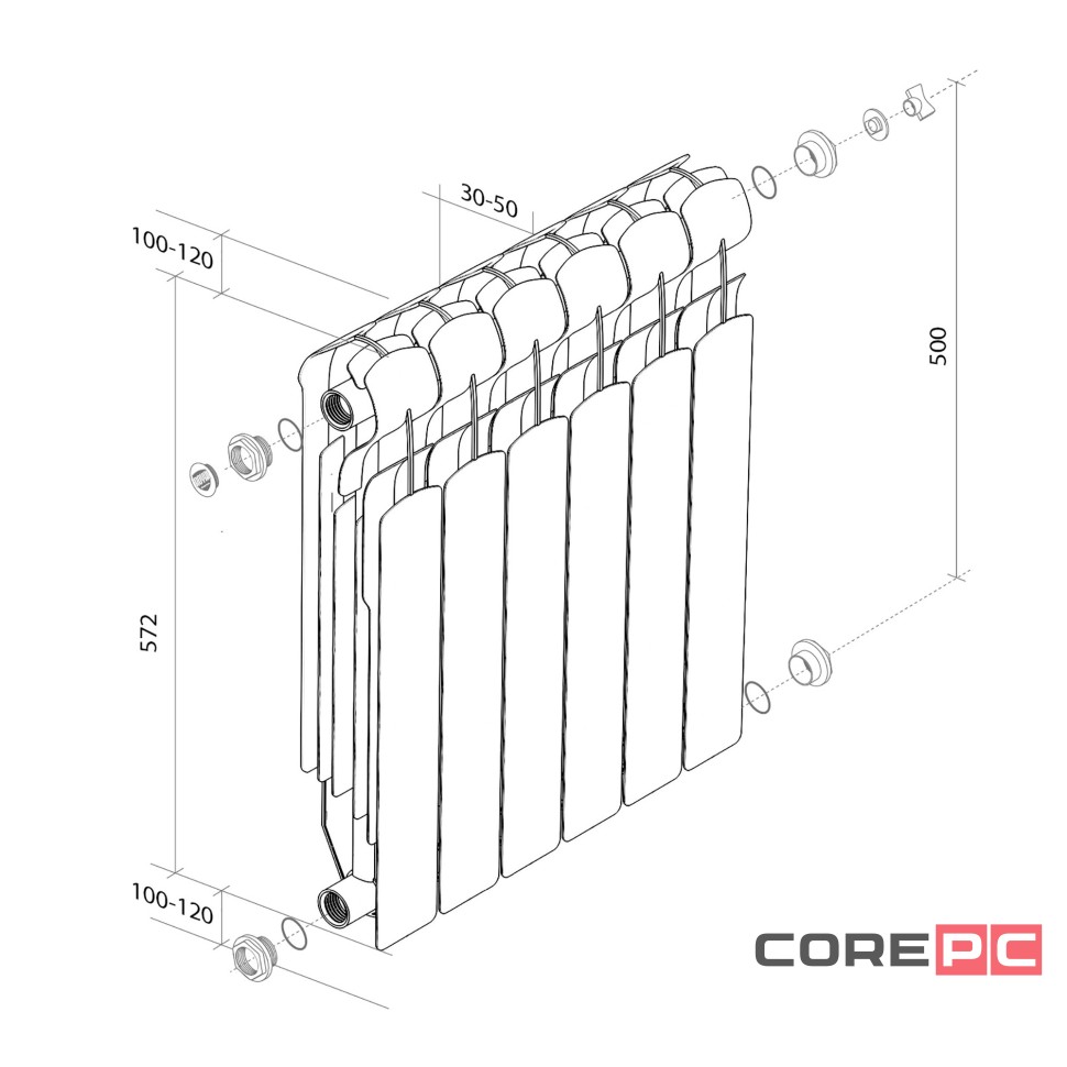 Радиатор Royal Thermo Indigo Super+ 500 - 10 секц.