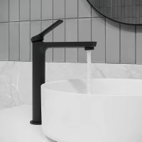 Смеситель для раковины Iddis PARBL01i01, рычажное управление, цвет черный матовый