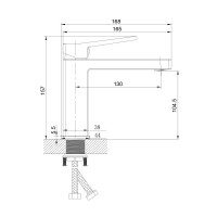 Смеситель для раковины Haiba HB10732-7, рычажное управление, цвет черный