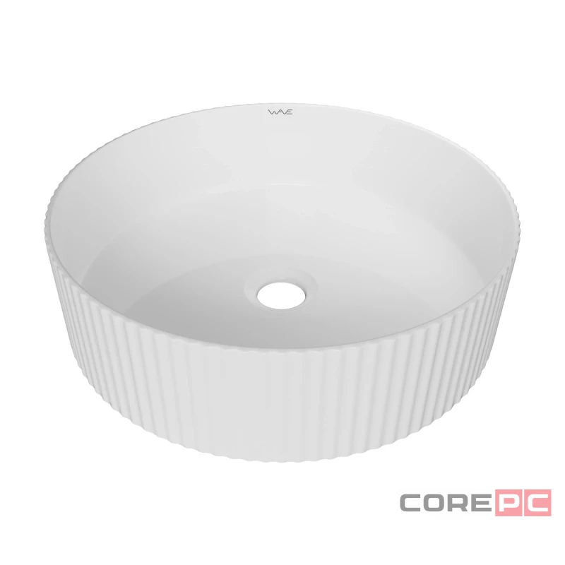 Раковина накладная на столешницу WAVE WAVE 552552, фарфор, округлая, белый