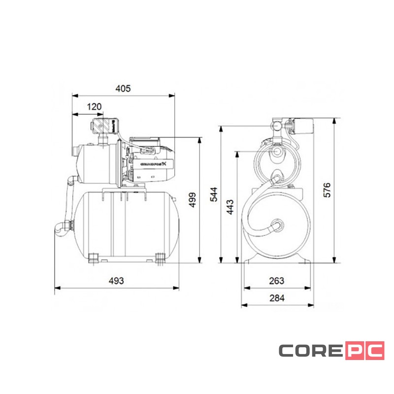 Установка насосная самовсасывающая Grundfos JP 4-47 PT-H
