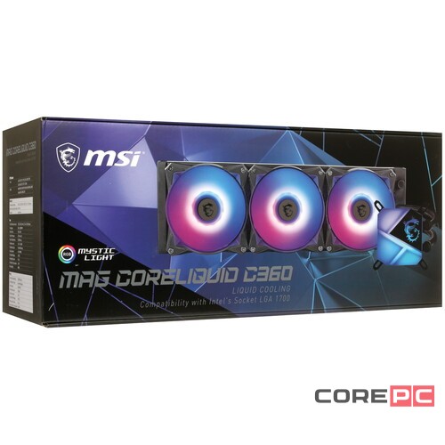 Система жидкостного охлаждения для процессора MSI MAG CORELIQUID C360 ARGB Socket 1700
