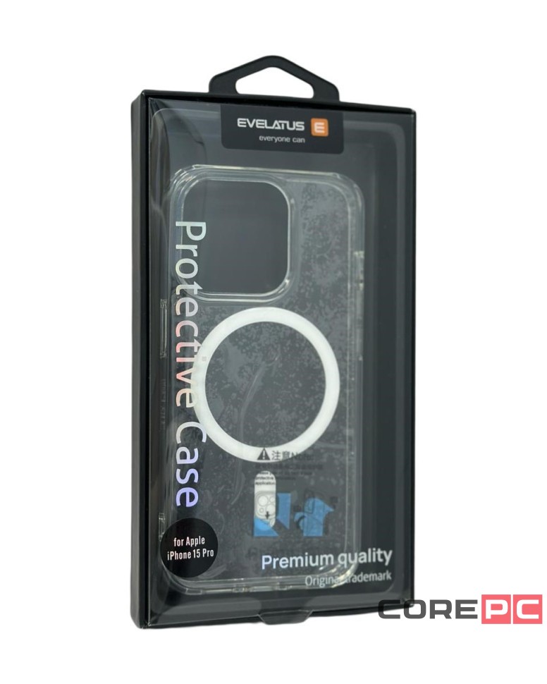 Накладка для i-Phone 15 Pro Evelatus Magsafe прозрачный